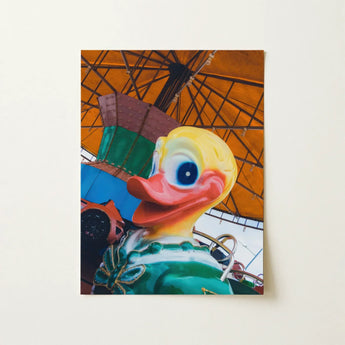 Up and at Em Giclée Print / Canvas Vibrant Yellow Rubber Duck Pink Beak Blue Eye Giclée Print, Living Space, Waking Dream