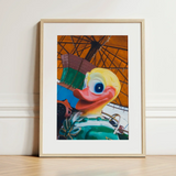 Up and at Em Giclée Print / Canvas Vibrant Yellow Rubber Duck Red Beak Blue Eye Giclée Print, Living Space, Waking Dream