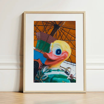 Up and at Em Giclée Print / Canvas Vibrant Yellow Rubber Duck Red Beak Blue Eye, Living Space, Waking Dream Prints