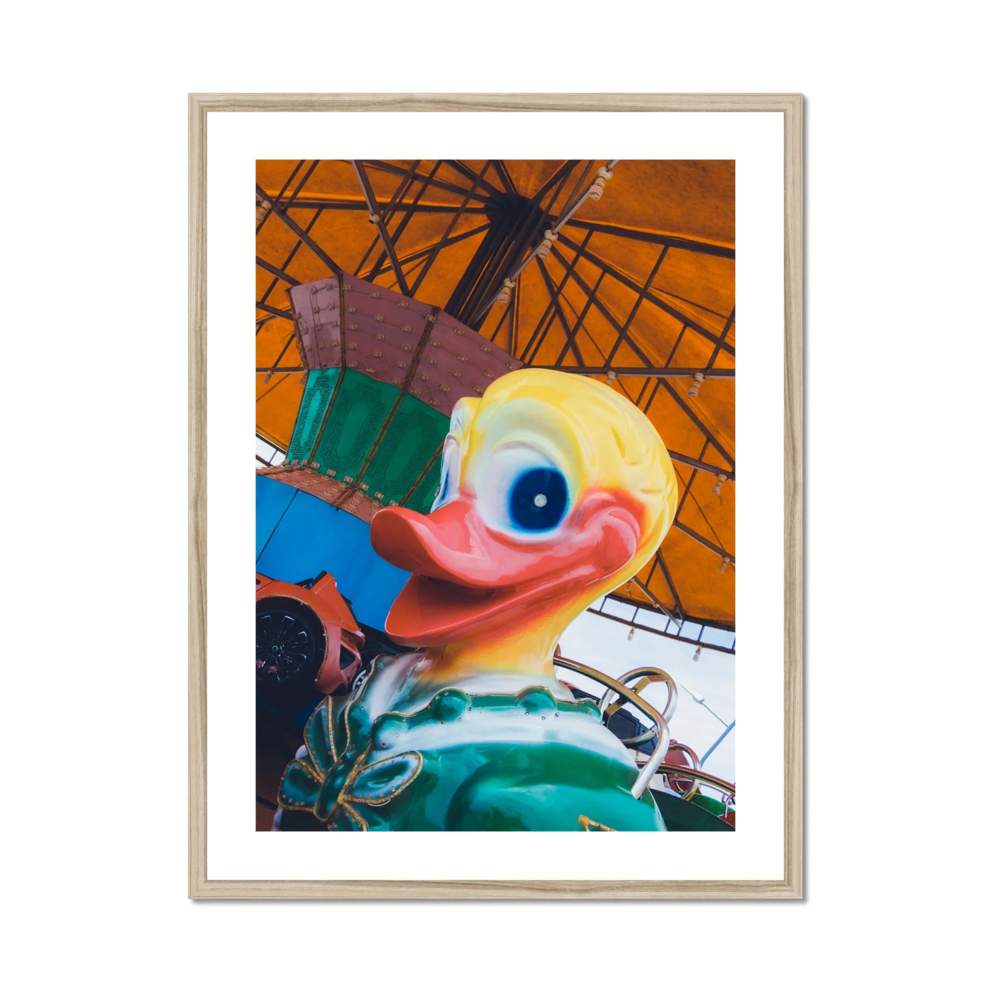 Up and at Em Giclée Print, Framed Duck Ride Figure