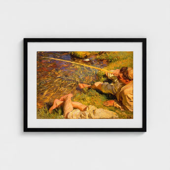 Val D’aosta a Man Fishing - John Singer Sargent Art Print / Canvas, Current, Runs, Shallow, Unknown, Prints