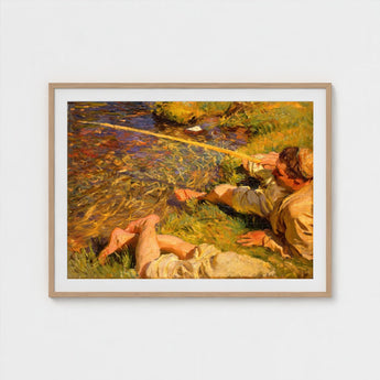 Val D’aosta a Man Fishing - John Singer Sargent Art Print / Canvas, Current, Runs, Shallow, Unknown, Prints