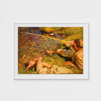 Val D’aosta a Man Fishing - John Singer Sargent Art Print / Canvas, Current, Runs, Shallow, Unknown, Prints