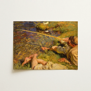 Val D’aosta a Man Fishing - John Singer Sargent Art Print / Canvas, 16x12’’ / 41x31cm / Unframed / no Border, Posters Prints & Visual
