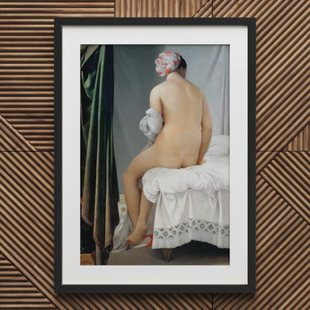 Baigneuse de Valpinçon - Jean Auguste Dominique Ingres, tirage d’art / Toile, 20x30’’ / 51x76cm / Cadre noir / Passe-partout, Posters Prints & Visual