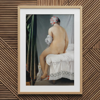Baigneuse de Valpinçon - Jean Auguste Dominique Ingres, tirage d’art / Toile, 20x30’’ / 51x76cm / Cadre naturel / Passe-partout, Posters Prints & Visual