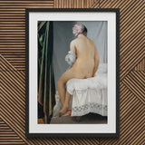 Valpincon Bather - Jean Auguste Dominique Ingres Art Print / Canvas Black-framed Classical Nude Figure Seated Bed Ingres’ Valpinçon,