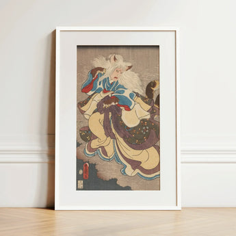 Vampire Cat of Nabeshima - Utagawa Kunisada Art Print / Canvas 12x18’’ / 31x46cm / White Frame / Matboard Framed Japanese Ukiyo-e Print