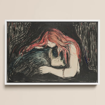 Vampire - Stampa d'arte di Edvard Munch / Canvas, 17x12’’ / A3 / Cornice bianca, Poster, stampe e arte visiva, Toby Leon