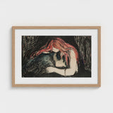 Vampire - Edvard Munch Art Print / Canvas Blood-red Hair Pours, Carved Lines Prints