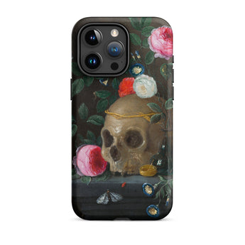Vanitas Still Life - Jan Van Kessel Phone Case Iphone 15 Pro Max / Matte Skull Floral Iphone Case Jan Kessel, Kessel Arranges, Balancing