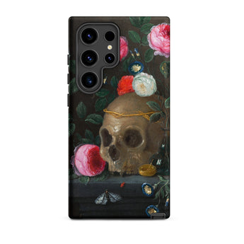 Vanitas Still Life - Jan Van Kessel Phone Case Samsung Galaxy S24 Ultra / Matte Black Detailed Painting Skull Adorned Golden, Arranges,