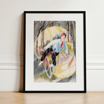 In Vaudeville the Bicycle Rider - Charles Demuth Art Print / Canvas, 12x16’’ / 31x41cm / Black Frame / Matboard, Posters Prints & Visual