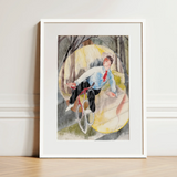 In Vaudeville the Bicycle Rider - Charles Demuth Art Print / Canvas, 12x16’’ / 31x41cm / White Frame / Matboard, Posters Prints & Visual