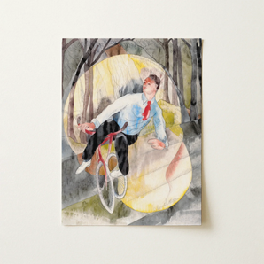 In Vaudeville the Bicycle Rider - Charles Demuth Art Print / Canvas, Charles Demuth, Bicycle Rider, Bicycle Rider Distills, Single Tilted