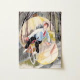 In Vaudeville the Bicycle Rider - Charles Demuth Art Print / Canvas Watercolor Painting Man Light Blue Shirt Red Tie, Distills, Single