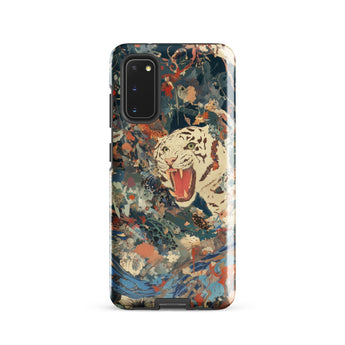 Velvet Rogue - Surreal White Tiger Art Phone Case Samsung Galaxy S20 / Gloss Vibrant Artistic Phone Case White Tiger Amidst Abstract