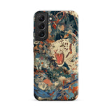 Velvet Rogue - Surreal White Tiger Art Phone Case Samsung Galaxy S22 Plus / Matte Vibrant Abstractly Painted Phone Case White Tiger Black