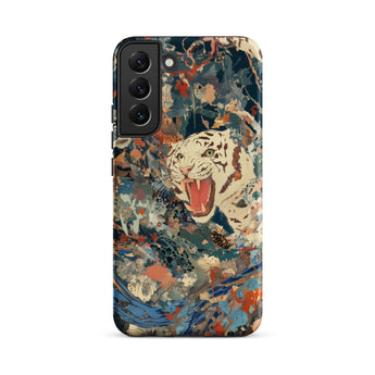 Velvet Rogue - Surreal White Tiger Art Phone Case Samsung Galaxy S22 Plus / Matte Vibrant Abstractly Painted Phone Case White Tiger Black