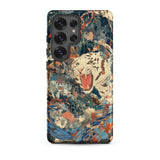 Velvet Rogue - Surreal White Tiger Art Phone Case Samsung Galaxy S25 Ultra / Matte Vibrant Abstractly Painted Phone Case White Tiger Black