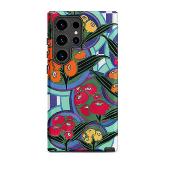 Vibrant Floral Aesthetic - E.a. Séguy Phone Case Samsung Galaxy S24 Ultra / Matte Vibrant Floral-patterned Phone Case Bold Red Orange