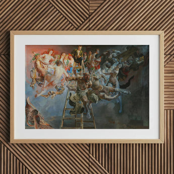 Vicious Circle - Jacek Malczewski Art Print / Canvas Framed Painting Dramatic Scene Numerous Figures Angelic Bright, Undefined Void Prints