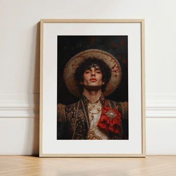 Victor - Gay Matador Art Print / Canvas, 12x16’’ / 31x41cm / Natural Frame / Matboard, Posters Prints & Visual Artwork, Toby Leon