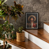 Victor - Gay Matador Art Print / Canvas Framed Portrait Person Wide-brimmed Hat, Victor’s Electric Presence, Obliterates Hetero