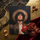 Victor - Gay Matador Art Print / Canvas Portrait Print Man Ornate Dark Gold-embroidered Attire Red Gay Matador Art, Victor’s Electric