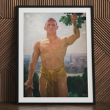 The Victor - Stampa artistica di Osmar Schindler / Tela, 24x32’’ / 61x81cm / Cornice nera / Passe-partout, Poster, stampe e arte visiva, Toby Leon