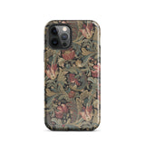 Vintage Floral Pattern Phone Case Iphone 12 Pro / Gloss Vintage-inspired Intricate Red Green Gold Flemish Tapestry Traditions,