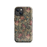 Vintage Floral Pattern Phone Case Iphone 13 / Gloss Vintage-inspired Intricate Red Green Gold Flemish Tapestry Traditions, Burgundy-crimson