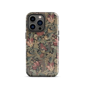 Vintage Floral Pattern Phone Case Iphone 13 Pro / Gloss Vintage-inspired Intricate Red Green Beige Flemish Tapestry Traditions,