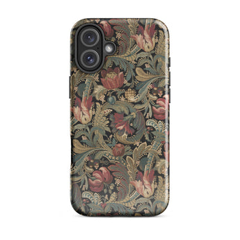 Vintage Floral Pattern Phone Case Iphone 16 Plus / Gloss Vintage-inspired Intricate Red Pink Green Flemish Tapestry Traditions,