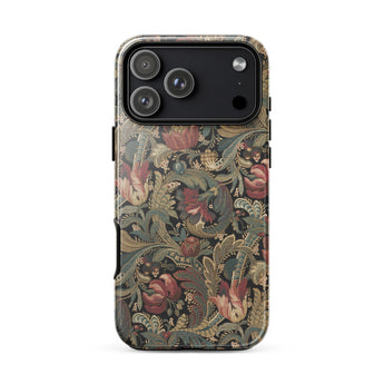 Vintage Floral Pattern Phone Case Iphone 17 Pro Max / Gloss Vintage-inspired Intricate Red Green Gold Flemish Tapestry Traditions,