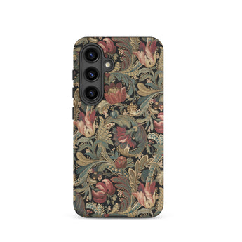 Vintage Floral Pattern Phone Case Samsung Galaxy S24 / Matte Intricate Vintage-style Muted Reds Flemish Tapestry Traditions,