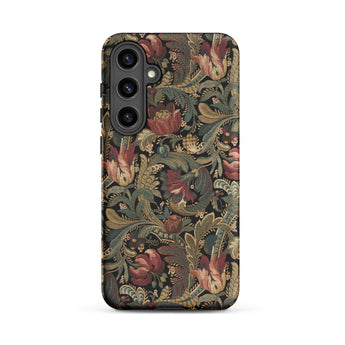 Vintage Floral Pattern Phone Case Samsung Galaxy S24 Plus / Matte Intricate Vintage-style Deep Reds Flemish Tapestry Traditions,