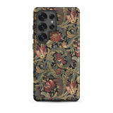 Vintage Floral Pattern Phone Case Samsung Galaxy S25 Ultra / Matte Intricate Vintage-style Deep Red Flemish Tapestry Traditions,