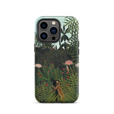 Virgin Forest - Henri Rousseau Phone Case Iphone 13 Pro / Matte Tropical Jungle-themed Phone Case Lush Green Foliage Pink Virgin Forest
