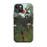 Virgin Forest - Henri Rousseau Phone Case Iphone 14 Plus / Matte Vibrant Jungle Scene Lush Green Foliage, Oversized Botanical Forms Surge,