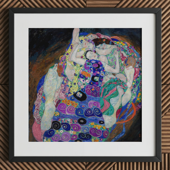 The Virgin - Gustav Klimt Symbolist Art Nouveau Print / Canvas, 12x12’’ / 31x31cm / Black Frame / Matboard, Posters Prints & Visual