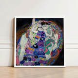 Vibrant Square-framed Reproduction Gustav Klimt’s ?The Kiss” Patterns Klimt, Kaleidoscopic Realm, Austrian Symbolist Art