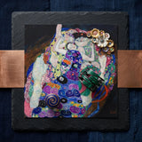 The Virgin - Gustav Klimt Symbolist Art Nouveau Print / Canvas Vibrant Multi-colored Abstract Painting Patterns Floral Embellishments Dark,