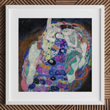 The Virgin - Gustav Klimt Symbolist Art Nouveau Print / Canvas White-framed Reproduction Klimt’s ?The Kiss” Vibrant Patterns, Kaleidoscopic R
