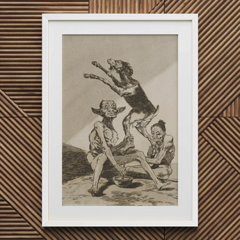 Wait ?Til You’ve been Anointed - Francisco De Goya Art Print / Canvas White-framed Grotesque Figures Goat Goya Art Print, Air Hums