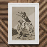 Wait ?Til You’ve been Anointed - Francisco De Goya Art Print / Canvas White-framed Grotesque Figures Goat, Air Hums Prints