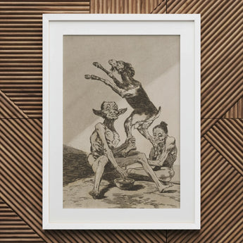 Wait ?Til You’ve been Anointed - Francisco De Goya Art Print / Canvas White-framed Grotesque Figures Goat, Air Hums Prints