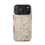 Wall Panel with Garden Urn - Painted Silk Phone Case Iphone 17 Pro Max / Matte Iphone 13 Pro Max Case Floral Pattern Black Painted Silk