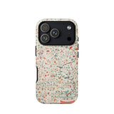 Wall Panel with Garden Urn - Painted Silk Phone Case Iphone 17 Pro / Matte Beige Floral-patterned Phone Case Dual-lens Camera Cutout Made