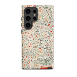 Wall Panel with Garden Urn - Painted Silk Phone Case Samsung Galaxy S24 Ultra / Matte Delicate Floral Bird-patterned Phone Case Soft Cream